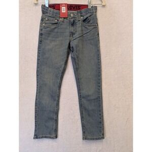 Levi Strauss Youth Slim Flex Stretch‎ Jeans Blue Distressed Size 8